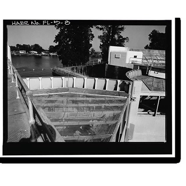 Historic Print, Hurricane Gate Structure 4, Herbert Hoover Dike on Lake