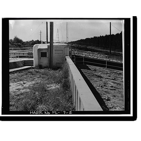Historic Print, Hurricane Gate Structure 5, Herbert Hoover Dike on Lake Okeechobee, Belle Glade, Palm Beach County, FL - 2, 16" x 20"