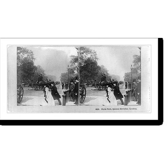 Historic Print, Hyde Park, Queens birthday, London.photographed and published by B.W. Kilburn., 16" x 20"