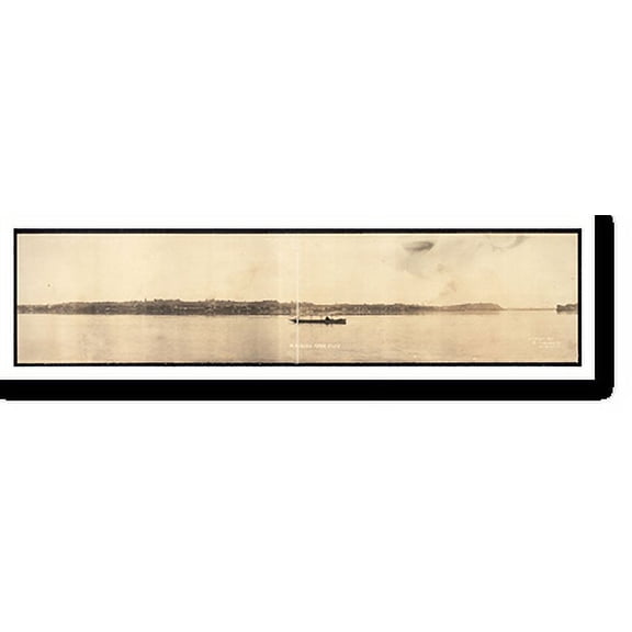 Historic Print, IA Ft. Madison from river 1907 PHOTO, Width 11" x Length 49"