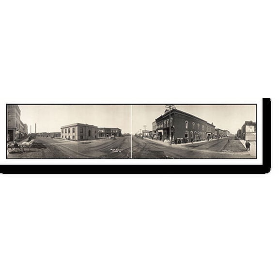 Historic Print, IA Main streets Perry 1907 PHOTO, Width 7" x Length 36"