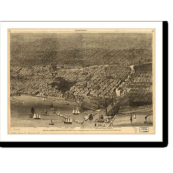 Historic Print, IL Chicago 1874a MAP, 18" x 24"