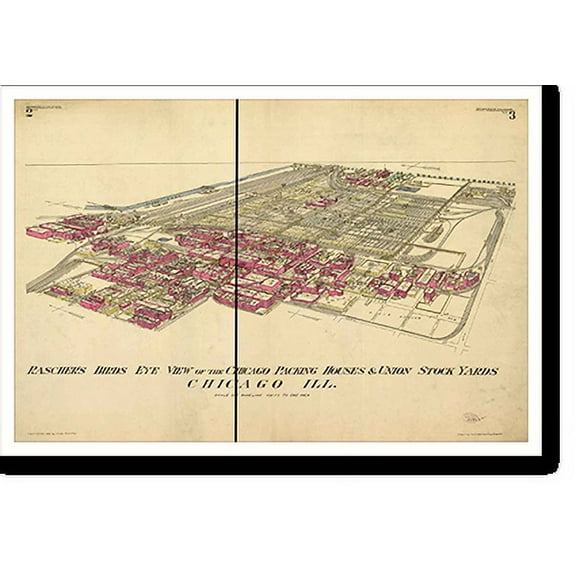 Historic Print, IL Chicago 1890 MAP, 18" x 24"