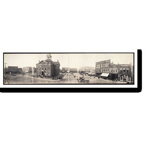 Historic Print, IL Public square Marion 1910 PHOTO, Width 7" x Length 36"