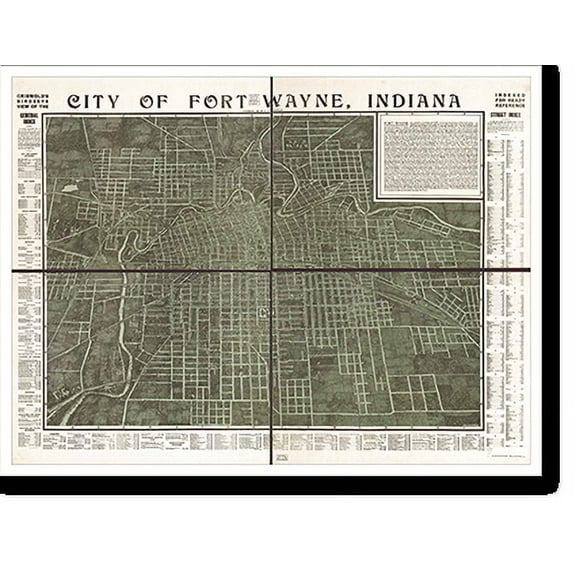 Historic Print, IN Fort Wayne 1907 MAP, 18" x 24"