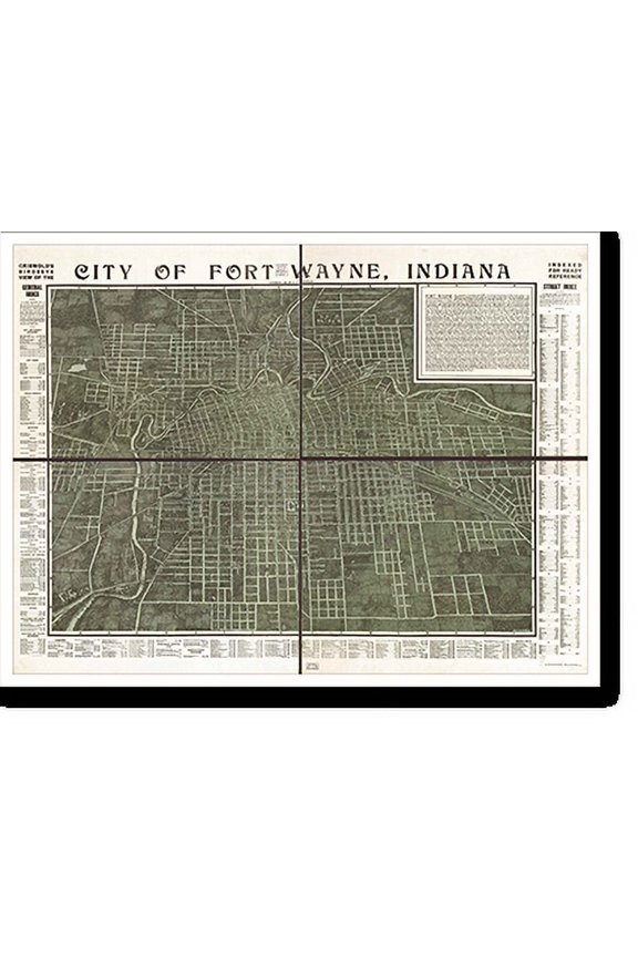 Historic Print, IN Fort Wayne 1907 MAP, 18" x 24"