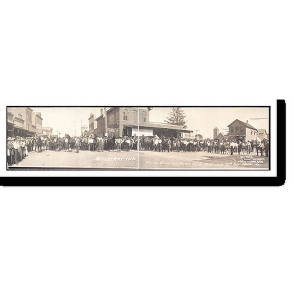 Historic Print, IN Mulberry 1910 PHOTO, Width 7" x Length 36"