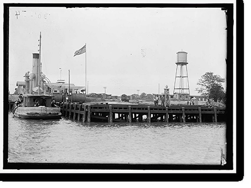 Historic Print, INDIAN HEAD, MD. NAVY PROVING GROUND. NAVY GUNS AT