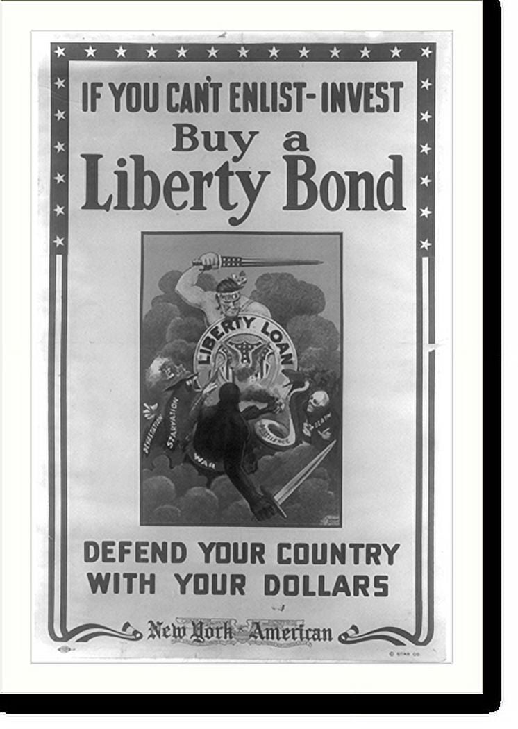 Historic Print, If you can't enlist, invest Buy a Liberty Bond