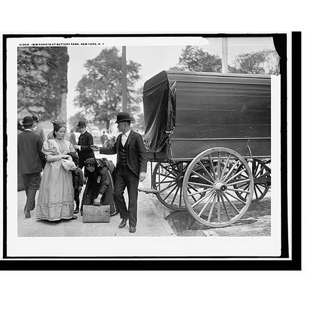 Historic Print, Immigrants at Battery Park, New York, N.Y., 16" x 20