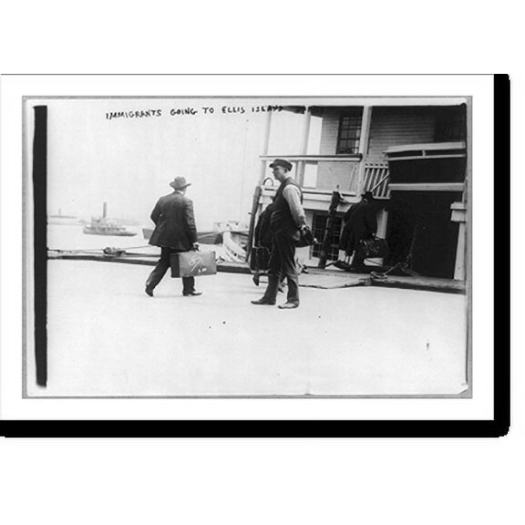 Historic Print, Immigrants going to Ellis Island barge, 18" x 24"