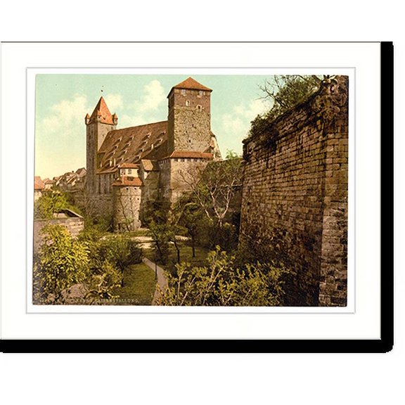 Historic Print, Imperial stables Nuremberg Bavaria Germany, 16" x 20"