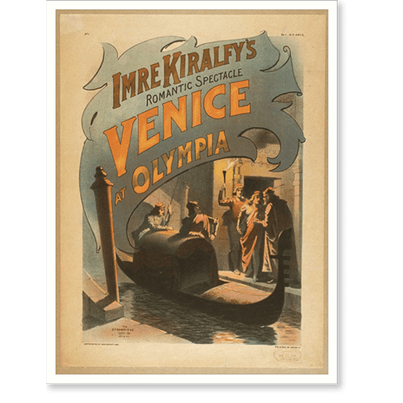 Historic Print, Imre Kiralfys romantic spectacle Venice at Olympia, 16" x 20"