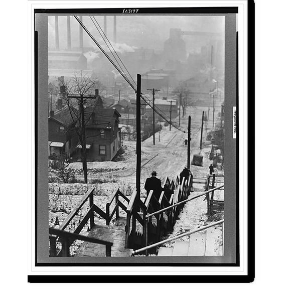 Historic Print, In a working class section of Pittsburgh, Pennsylvania, 16" x 20"