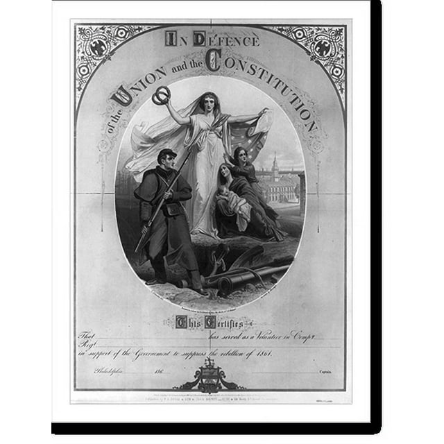 Historic Print, In defence of the Union and the Constitution.C[hristian