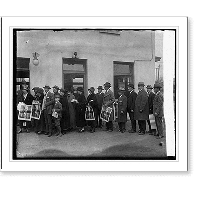 Historic Print, In line to vote at Clarendon, Va., 11/4/24, 16" x 20