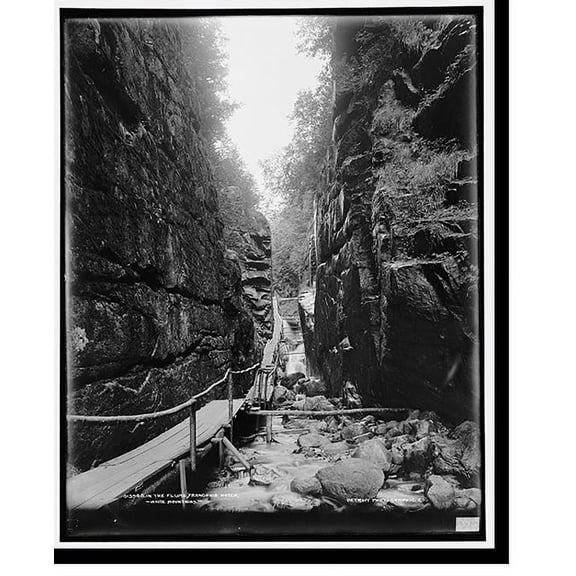Historic Print, In the Flume, Franconia Notch, White Mountains, 18" x 24"