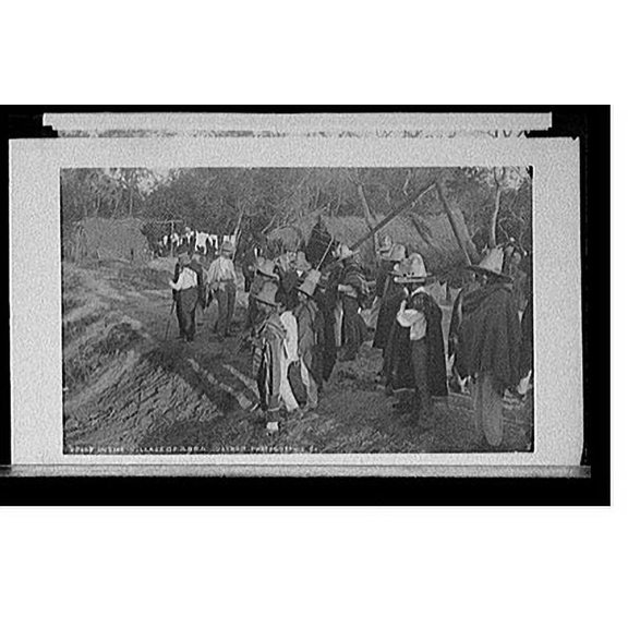 Historic Print, In the village Abra, 16" x 20"
