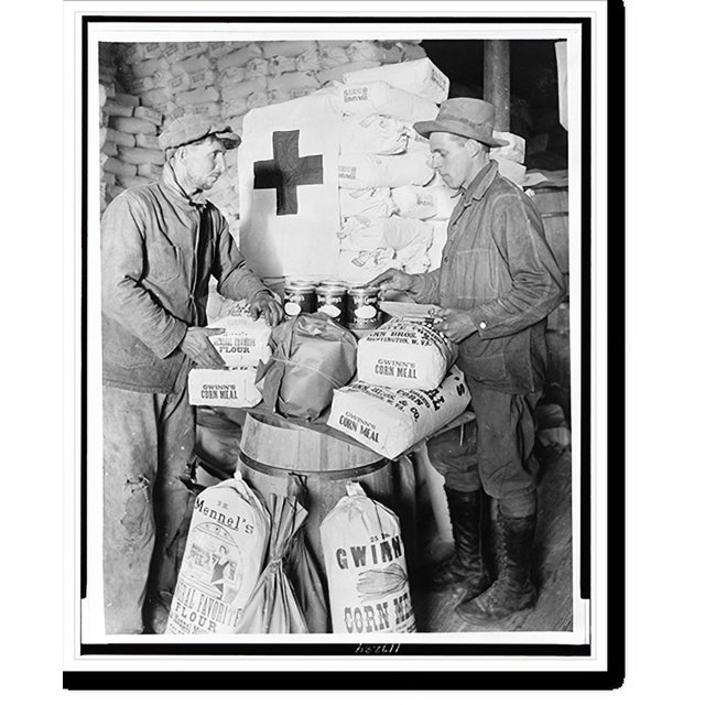 Historic Print, In the warehouse of a wholesale grocery, where Red