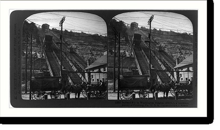 Historic Print, Inclined railway to Washington Heights, Pittsburgh, Pa