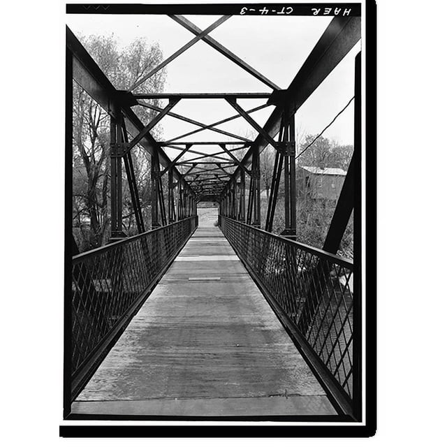 Historic Print, Indian Leap Pedestrian Bridge, Norwich, New London