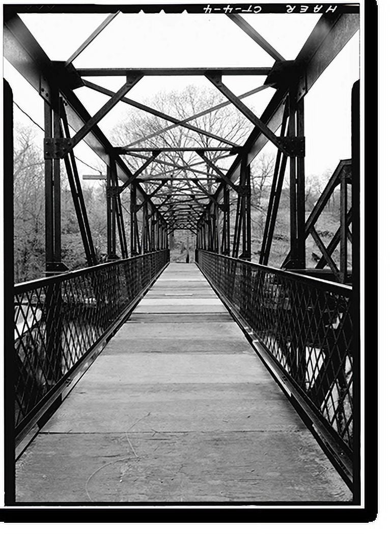 Historic Print, Indian Leap Pedestrian Bridge, Norwich, New London