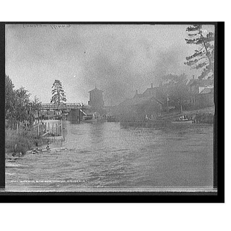 Historic Print, Indian River, inland route, Cheboygan-Petoskey, Mich., 16" x 20"