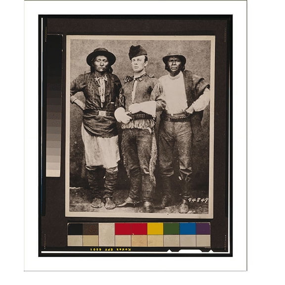 Historic Print, [Indian agent John P. Clum with Diablo and Eskiminzim, at San Carlos Agency], 16" x 20"
