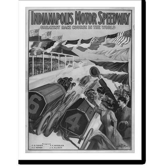 Historic Print, Indianapolis Motor Speedway, greatest race course in the world, 16" x 20"