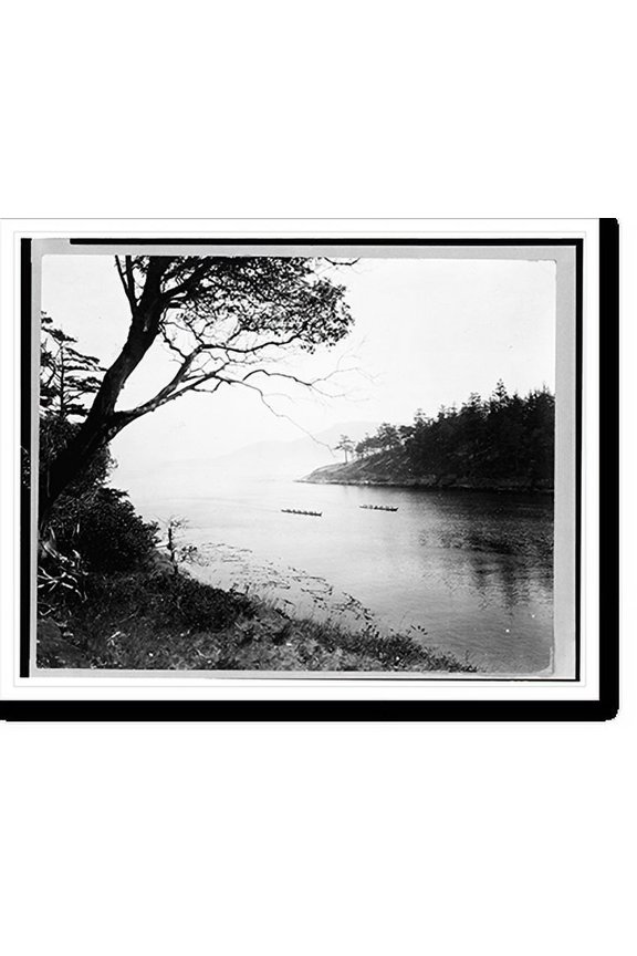 Historic Print, [Indians in canoe race(?), San Juan Islands, Washington state], 16" x 20"