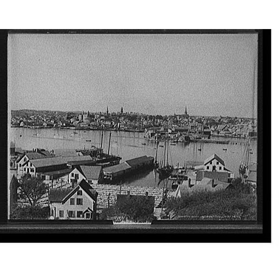 Historic Print, Inner harbor, Gloucester, Mass., 16" x 20"