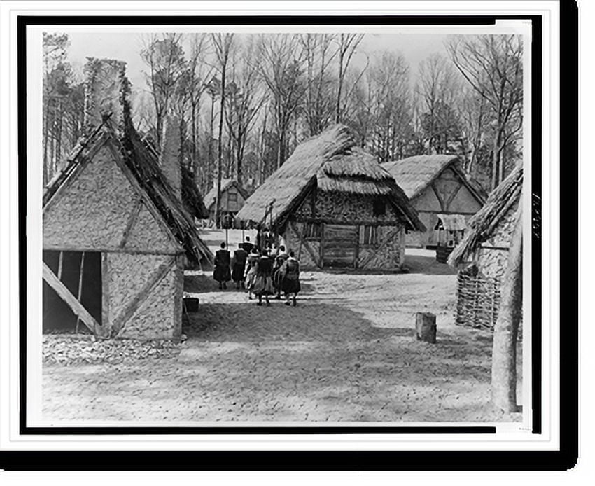 Historic Print, Inside the reconstructed James Forte at the Jamestown ...