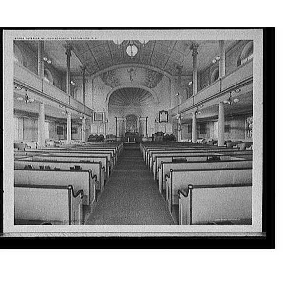 Historic Print, Interior, St. John's Church, Portsmouth, N.H., 18" x 24"