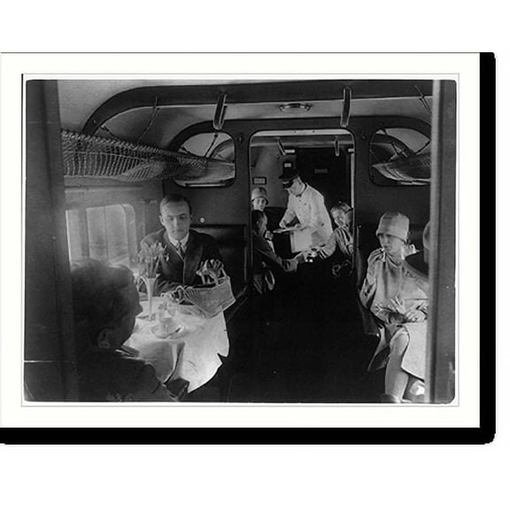 Historic Print, [Interior of Luft Hansa Junkers 31 aiplane with passengers], 18" x 24"