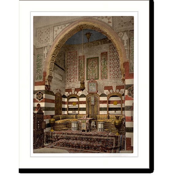Historic Print, Interior of a house Damascus Holy Land (i.e. Syria), 18" x 24"