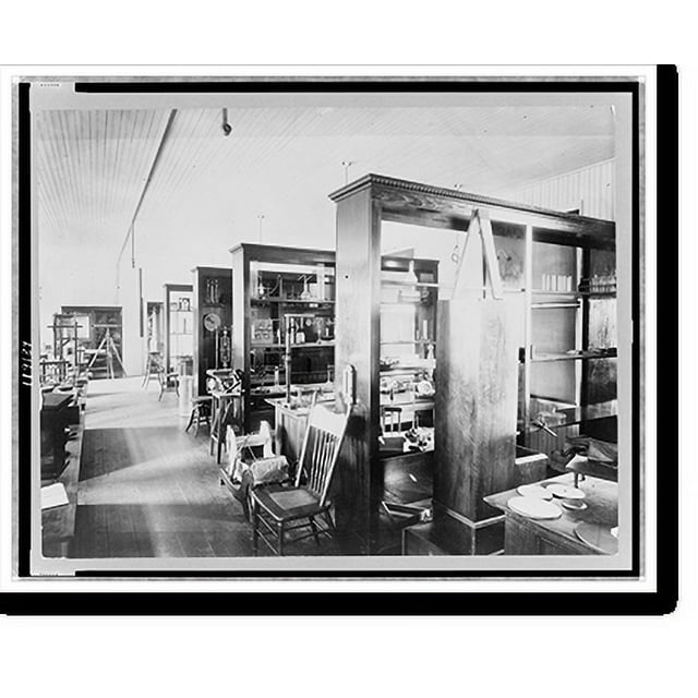 Historic Print, [Interior of a laboratory, with scientific equipment