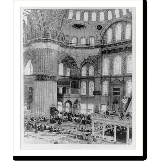 Historic Print, Interior of a mosque - somewhere in Turkey, 18" x 24"