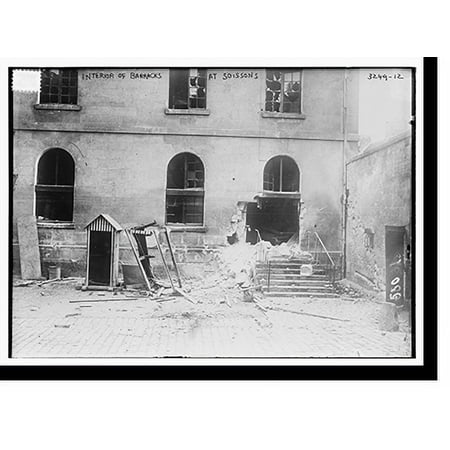 Historic Print, Interior of barracks at Soissons, 16" x 20"
