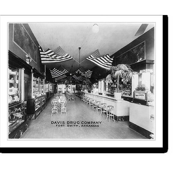 Historic Print, Interior view of the Davis Drug Company, Fort Smith, Ark., 18" x 24"