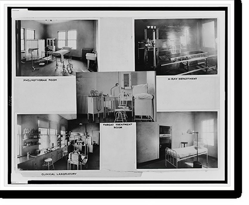 Historic Print, [Interior views of pneumothorax room, xray department