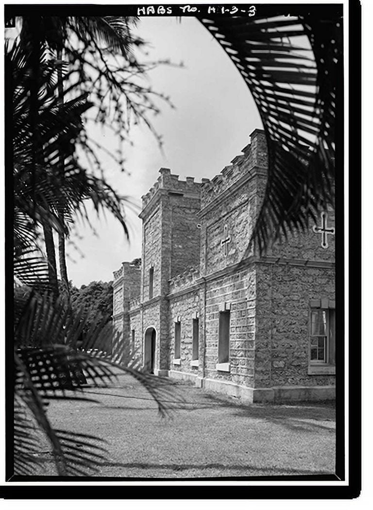 Historic Print, Iolani Barracks, Richards & Hotel Streets, Honolulu