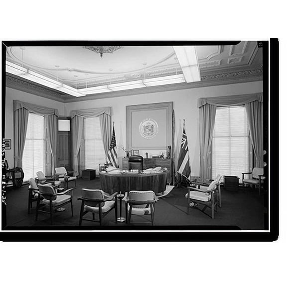 Historic Print, Iolani Palace, King & Richards Streets, Honolulu, Honolulu County, HI - 35, 18" x 24"