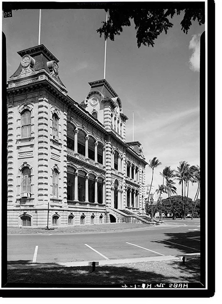 Historic Print, Iolani Palace, King & Richards Streets, Honolulu