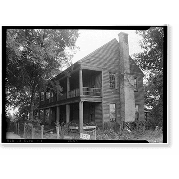 Historic Print, Irwinton Inn, Ferrell's Gardens, 105 Riverside Drive, Eufaula, Barbour County, AL, 18" x 24"