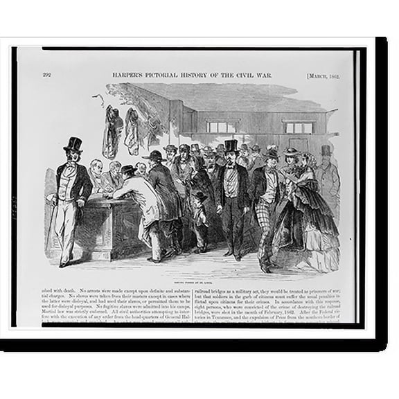 Historic Print, Issuing passes at St. Louis, 18" x 24"