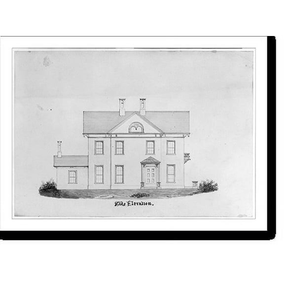 Historic Print, [Italianate house. Side elevation], 18" x 24"
