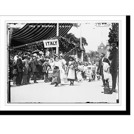 Historic Print, Italy in N.Y. 4th Jul Parade, 16" x 20"
