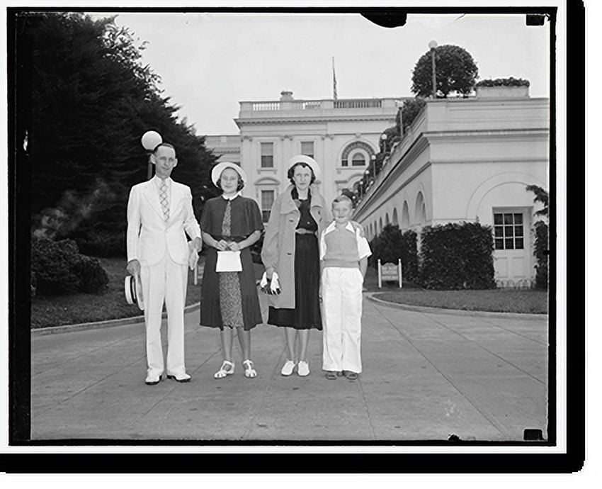 Historic Print, J.C. Colley and family at White House 6/3/38, council