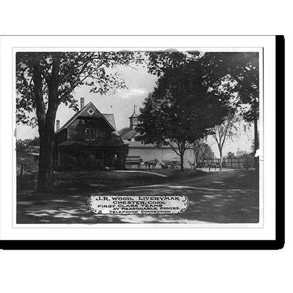 Historic Print, J.R. Wood, liveryman, Chester, Conn., 18" x 24"