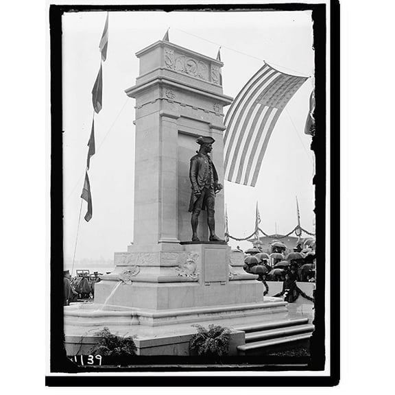 Historic Print, JONES, JOHN PAUL. DEDICATION OF MONUMENT, 4/17/12. THE MONUMENT, 16" x 20"